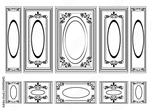 Decorative Ornamented frames for walls or backgrounds. Interior design decora...