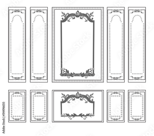Decorative Ornamented frames for walls or backgrounds. Interior design decora...