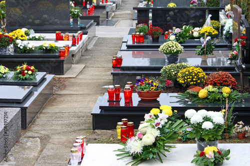 Canvas-taulu Graves in the cemetery