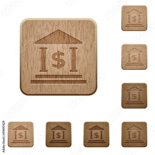 Dollar bank wooden buttons