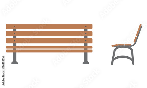 Outdoor Bench Icon with front and side view