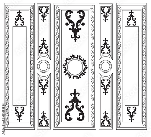 Decorative Damask Ornamented frames for walls or backgrounds. Interior design...