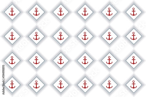 Nautical or marine themed pattern with anchor knots for yacht  in square. Maritime theme pattern. Vector