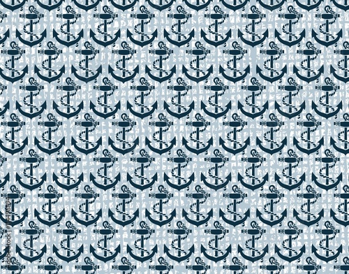 Nautical or marine themed pattern with anchor knots for yacht. Maritime theme pattern. Vector