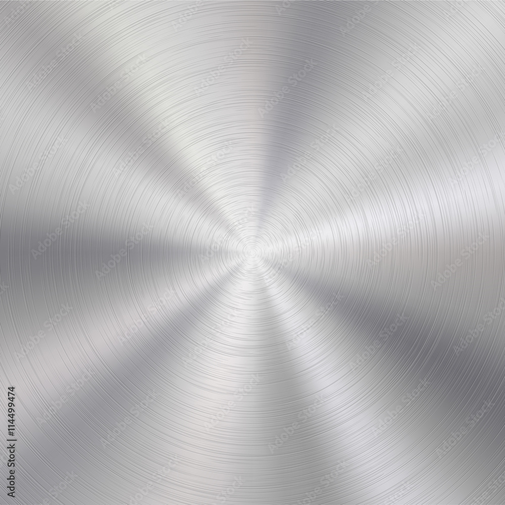 Abstract technology background with polished, brushed circular metal ...
