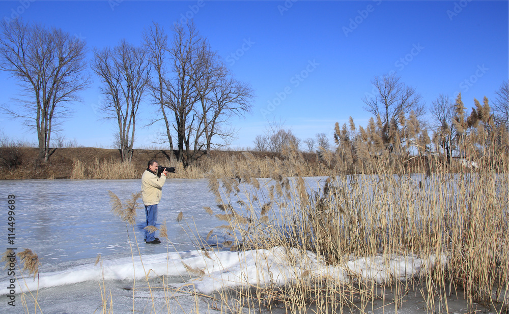 photographer on the river