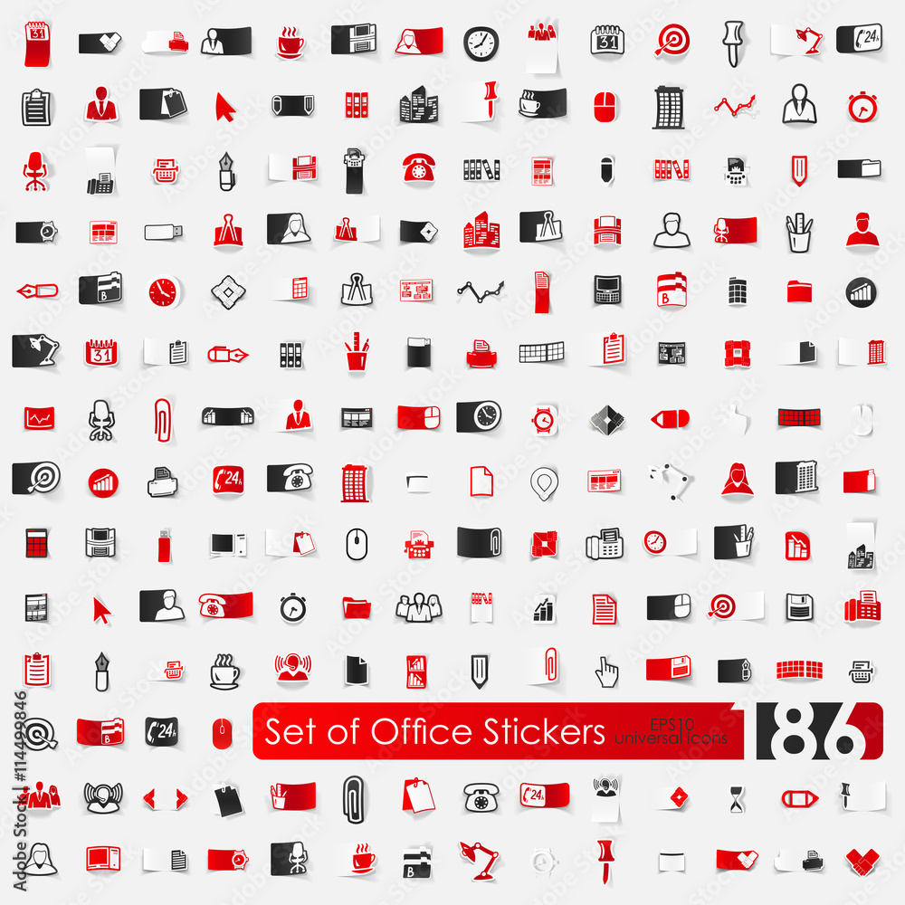 Set of office stickers Set of office stickers