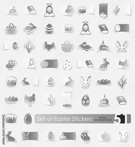 Set of easter stickers