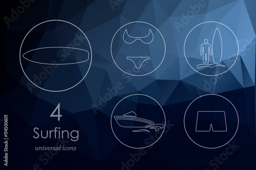 Set of surfing icons