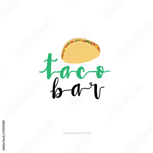 taco logo, Mexican food logo template