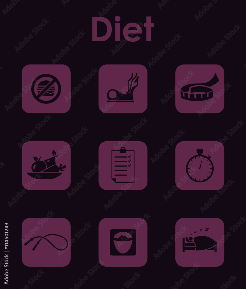 Set of diet simple icons