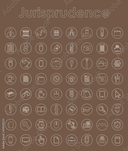 Set of jurisprudence simple icons