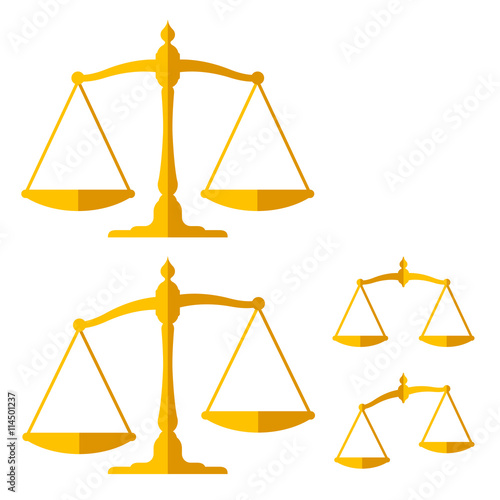 Vector Image Of Golden Weight Scales