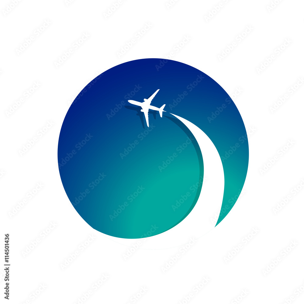 Airplane with airplane stream jet Airplane with airplane stream jet
