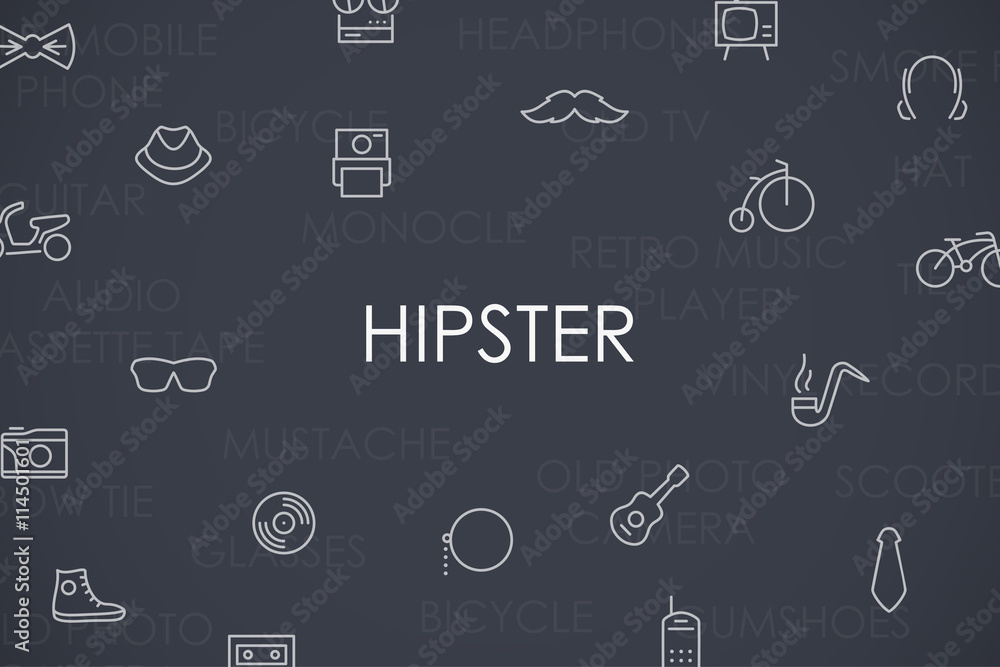 Hipster Thin Line Icons Hipster Thin Line Icons