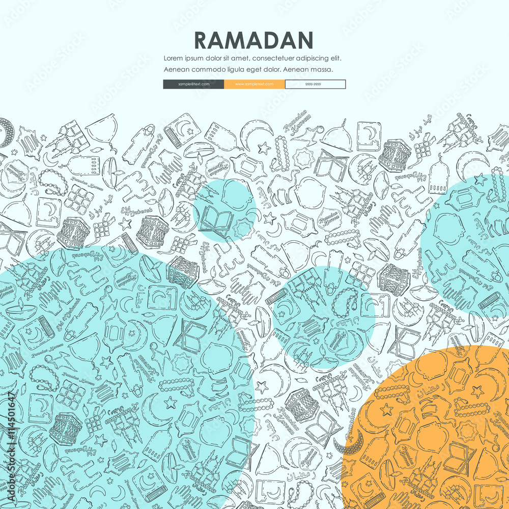 ramadan Doodle Website Template Design ramadan Doodle Website Template Design