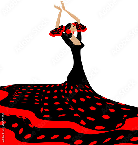 red-black woman and flamenco