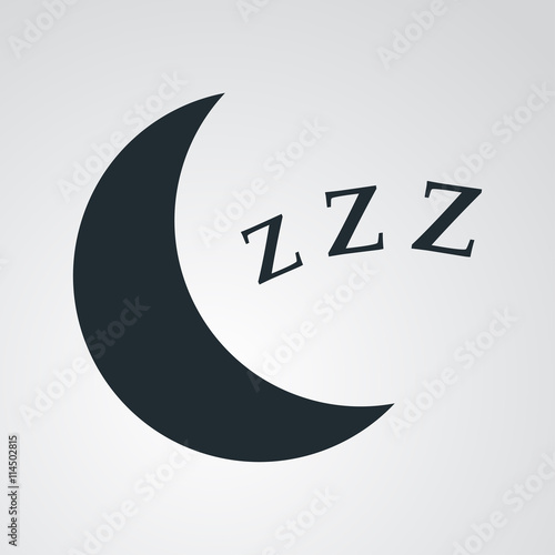 Icono plano luna durmiendo en fondo degradado