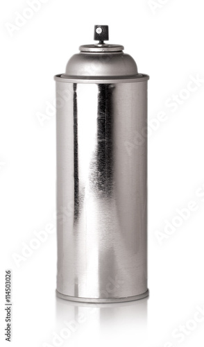 shiny metallic bottle with sprayer