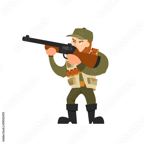 Hunter vector illustration on isolated background