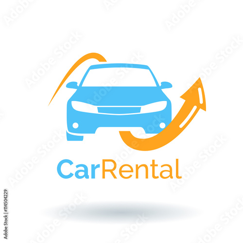 Car rental logo design. Vector icon illustration