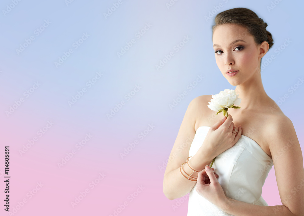 beautiful asian woman with flower and jewelry beautiful asian woman with flower and jewelry