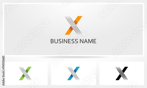 Letter X Line Stripe Logo