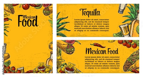 Mexican traditional food restaurant menu template with spicy dish