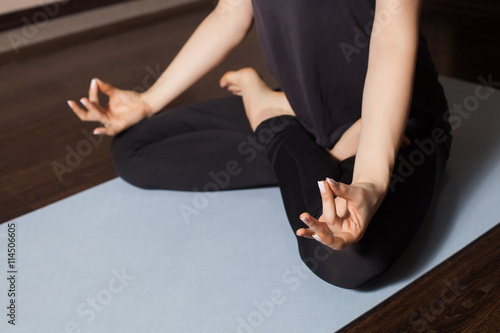 Woman's simple yoga pose