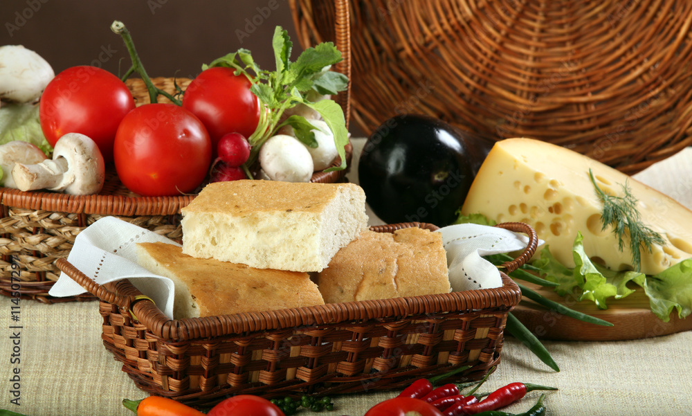 bread and vegetables