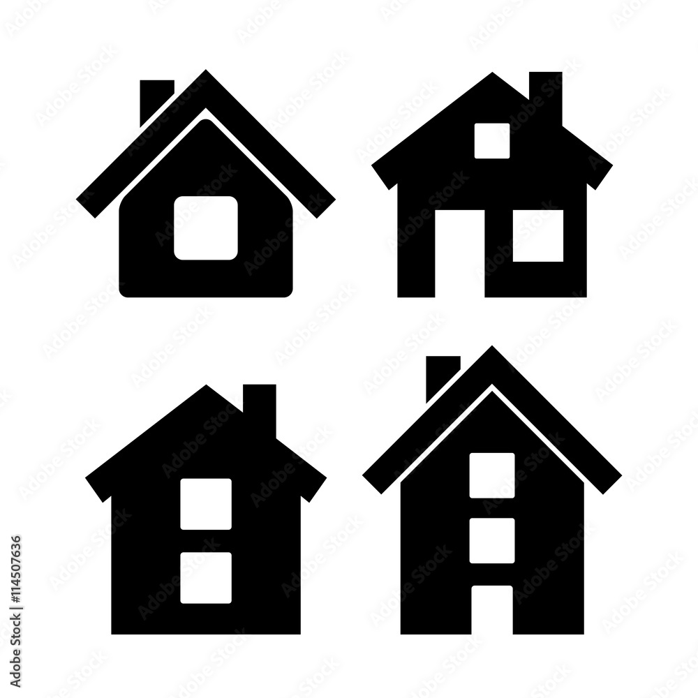 House vector icons set
