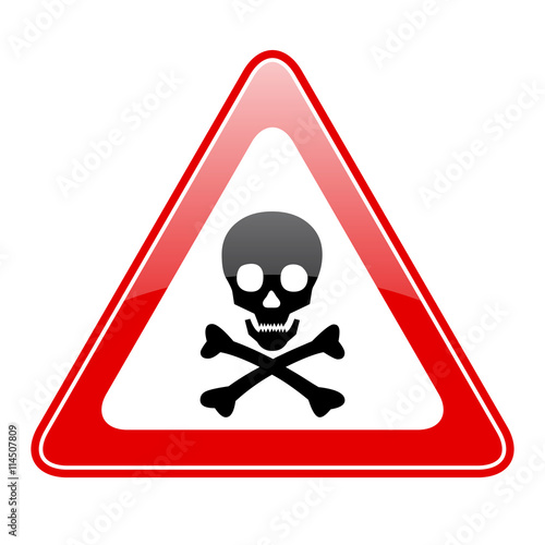 Triangle skull danger sign