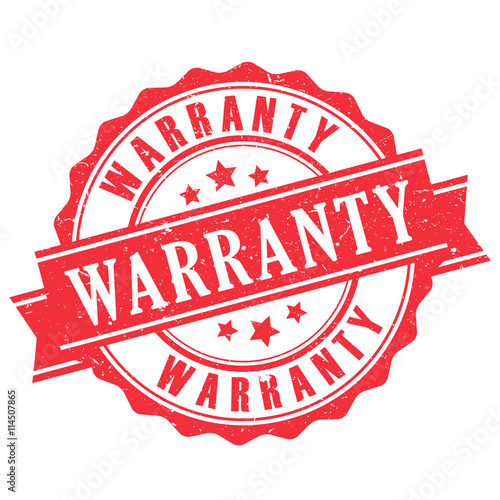 Warranty rubber stamp