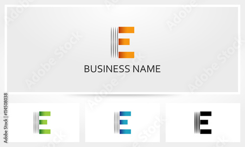 Letter E Line Stripe Logo