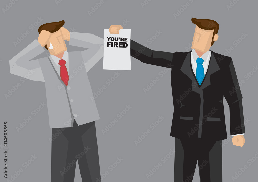 Employment Termination Vector Cartoon Illustration