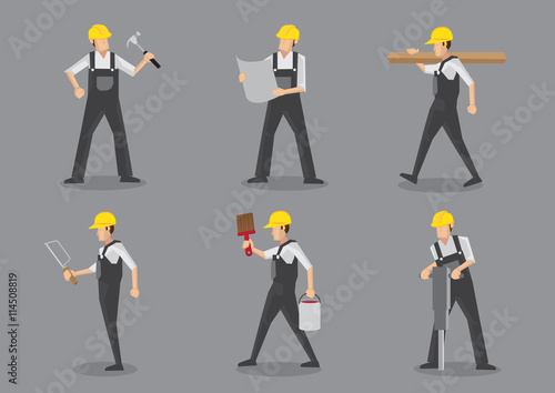 Construction Worker Vector Character Sheet