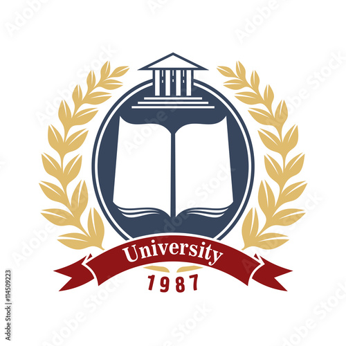 University heraldic insignia for education design