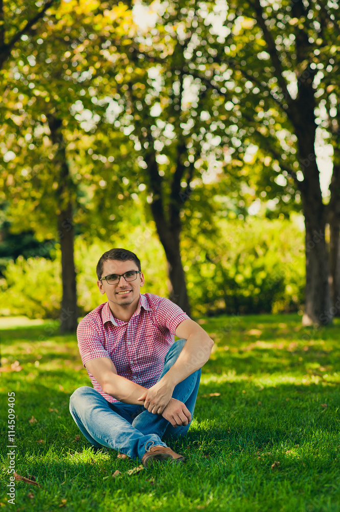 young man in causal style young man in causal style