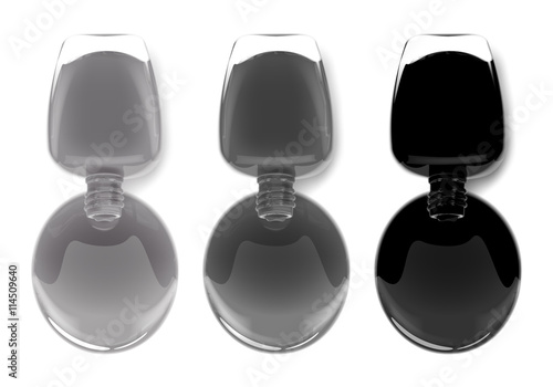 Nail polish leaking out of the bottle. Maniqure and pediqure varnish. Vector illustration