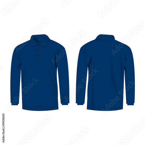 blue polo with long sleeve isolated photo