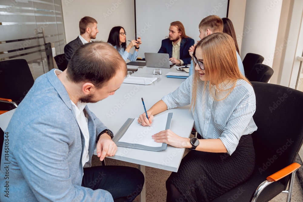 Team meeting. Discussion of business strategy. Team meeting. Discussion of business strategy.