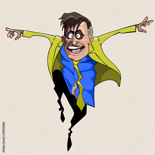 cartoon man in suit and tie jumping with joy
