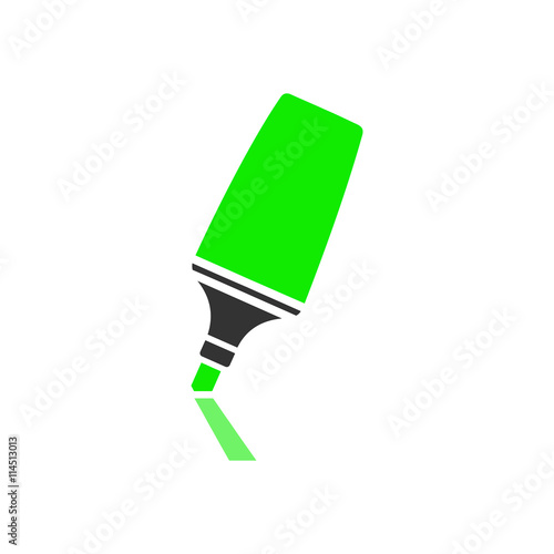 Icono de rotulador fluorescente verde
