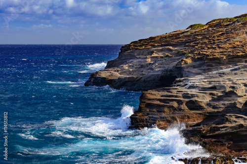 Ocean Waves Crashing against rocks and cliffs © jwjarrett