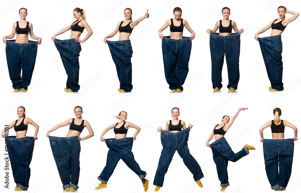 Obraz premium Composite photo of woman in dieting concept
