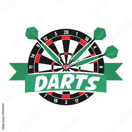 Darts label. Badge Logo. Darts sporting symbols.