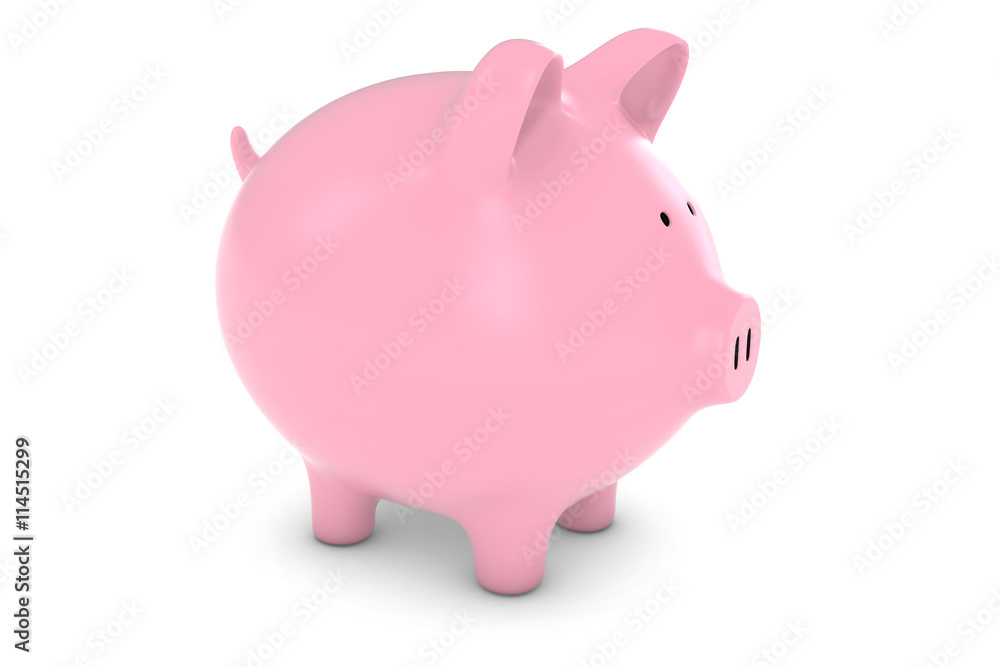 Piggy Bank Isolated on White Background 3D Illustration