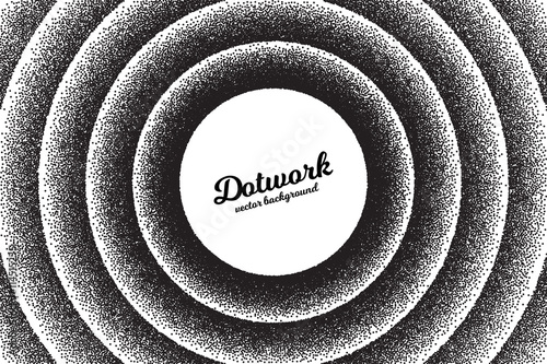 Vector retro style dotwork background. Abstract dotted stippling engraving texture