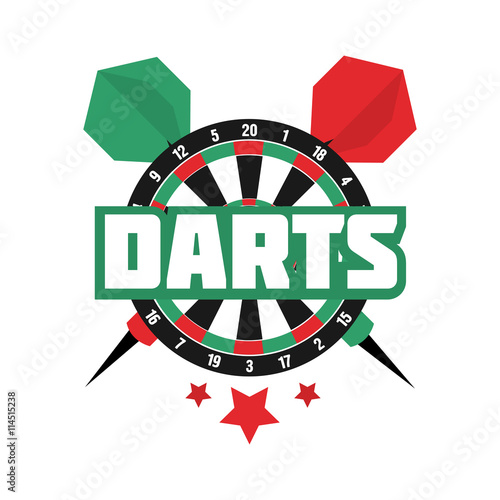 Darts label. Badge Logo. Darts sporting symbols.