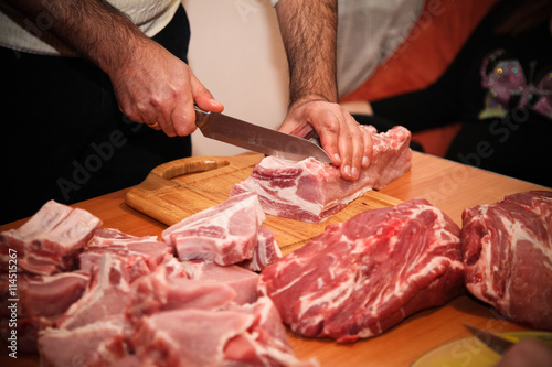 Meat preparation for barbecue